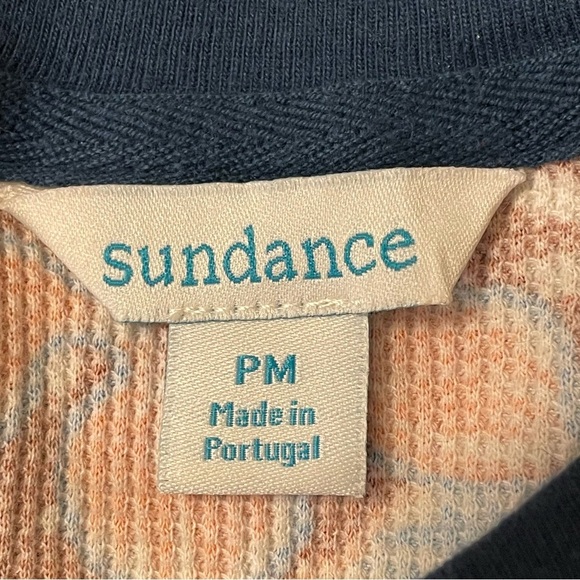 SUNDANCE NWOT Bellport Thermal Waffle Mixed Floral Button Cuff Long Sleeve Top - Picture 4 of 5